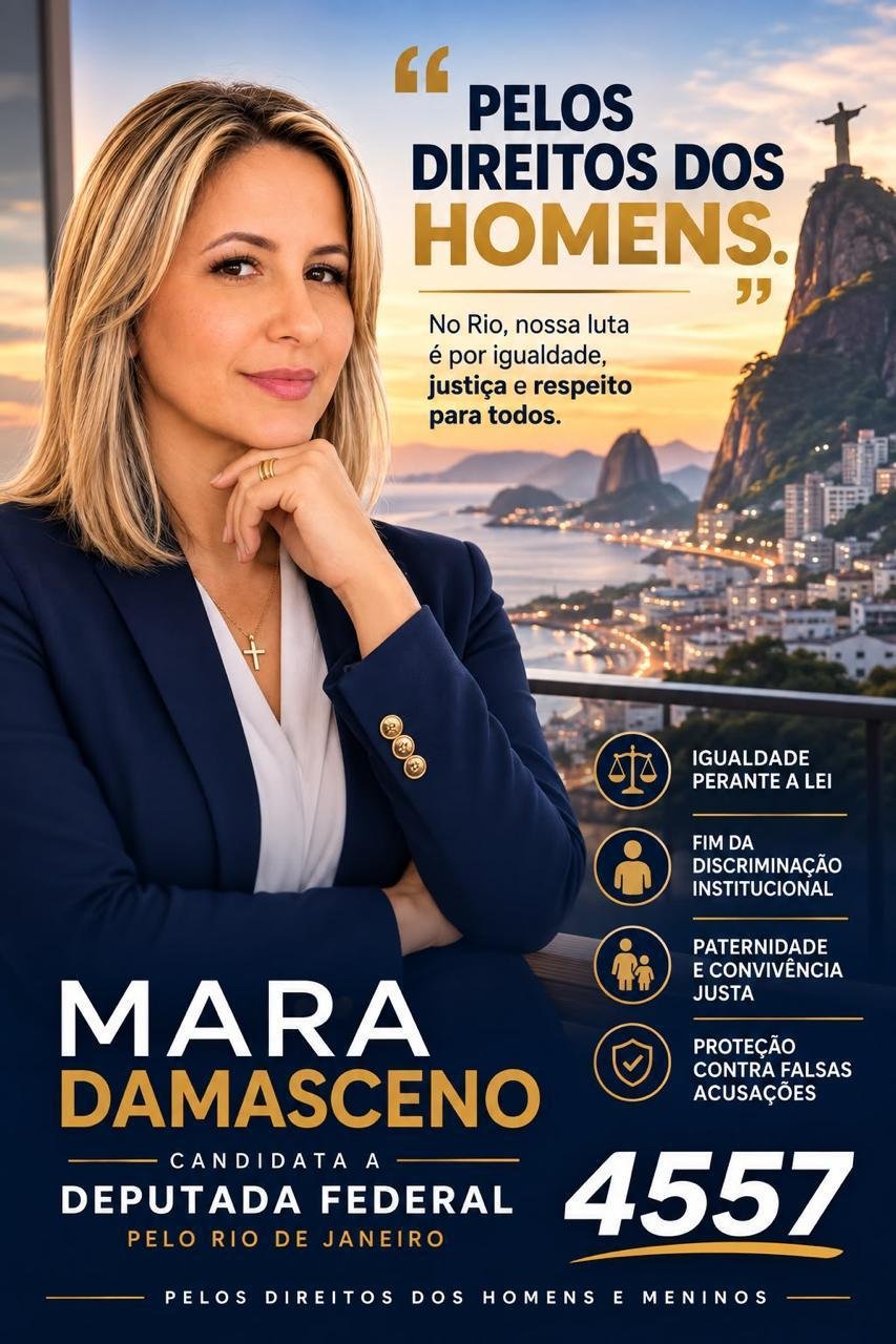 Folder da campanha Mara Damasceno 4557 — Pelos direitos dos homens e meninos